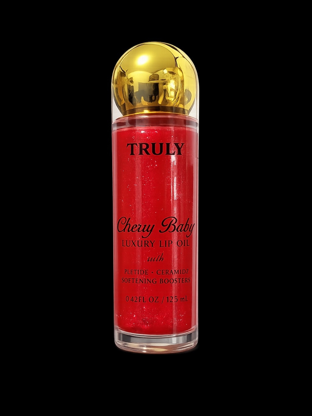 TRULY Cherry Baby Luxury Lip Oil - Red with Gold Cap